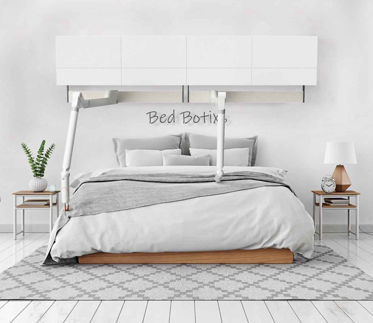 Image of robotics arms called bebotics making bed